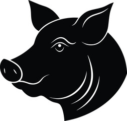 Elegant gold pig head silhouette for advertising and branding