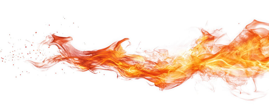 Fiery phoenix rising from the ashes, isolated on transparent background, its wings ablaze with vibrant orange and red hues, symbolizing rebirth and transformation