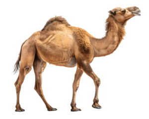 Dromedary Camel in Full View on Transparent Background Detailed Illustration of Single Humped Camel for Digital Design and Print