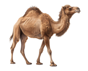 Realistic Full Body Dromedary Camel on Transparent Background Isolated Animal Vector for Graphic Projects and Educational Use