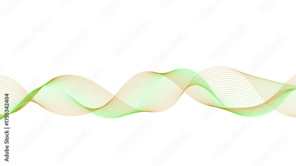 Wall mural dynamic light green and brown abstract wave pattern.