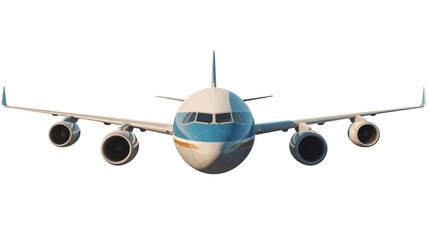 Commercial jet soars, promising travel adventures and business solutions