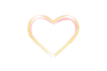 Watercolor heart with gold outline isolated on transparent background, a symbol of love and affection, perfect for valentines day and romantic occasions