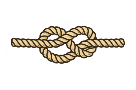 Figure eight knot forming a loop on rope