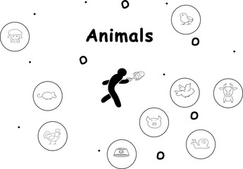 Infographics animals, modern vector illustration, infographic2025. Print design, business theme,  concept