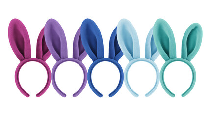 Festive Easter bunny ears headbands in colorful pastel hues for spring
