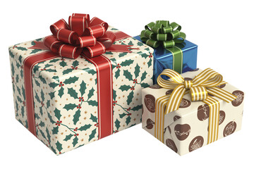 Festive holiday gifts with elegant bows, ready for seasonal celebrations