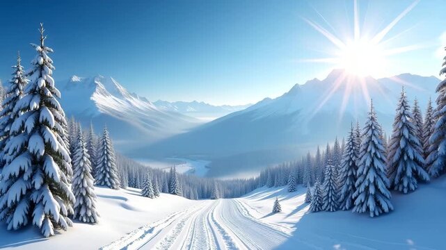 Ski Resort in  Photo Stock  Concept  and empty space on the left side