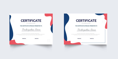 Flat design modern certificate template for corporate or awards collection. geometric certificate For creative award, business, and education university