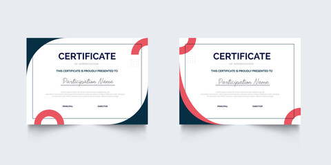 Flat design modern certificate template for corporate or awards collection. geometric certificate For creative award, business, and education university