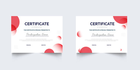 Flat design modern certificate template for corporate or awards collection. geometric certificate For creative award, business, and education university