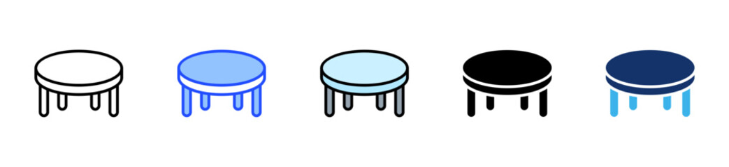 Glass Coffee Table Icon Collection With Multiple Styles