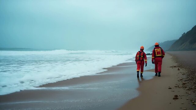 Tsunami emergency response teams activating evacuation plans broadcasting multilingual alerts and deploying lifesaving resources along at risk coastlines in  Photo Stock  Concept  and empty space on t