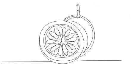 passion fruit vector illustration on white and black background