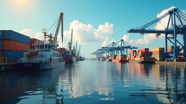 Supply chain managers responding to import cost hike scenarios by recalculating procurement budgets and negotiating favorable shipping terms in  Photo Stock  Concept  and empty space on the left side