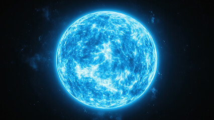 blue sun circle energy light background, landscape