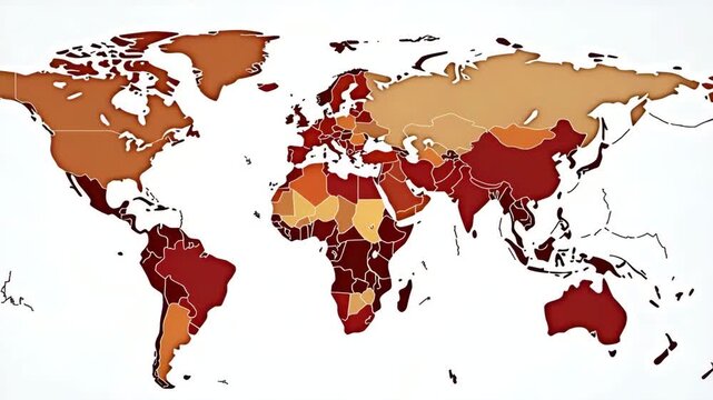 Analytical visualization of global tariff system showing world map overlay with varying tariff rate heatmap legend and key economic zones distinguished in  Photo Stock  Concept  and empty space on the