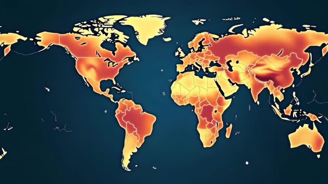Analytical visualization of global tariff system showing world map overlay with varying tariff rate heatmap legend and key economic zones distinguished in  Photo Stock  Concept  and empty space on the