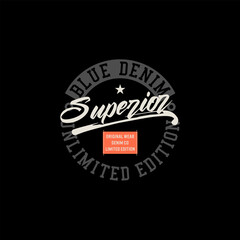 superior denim vector t-shirt and apparel design
