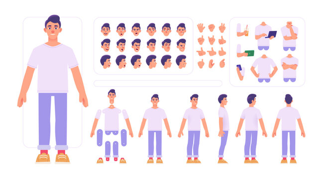 Modern Flat Design Character Construction for Motion Graphics