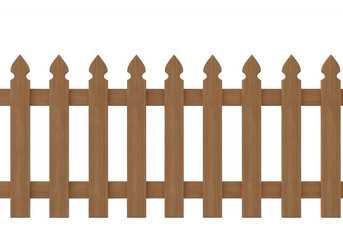 Obraz premium Wooden picket fence boundary isolated on a transparent background