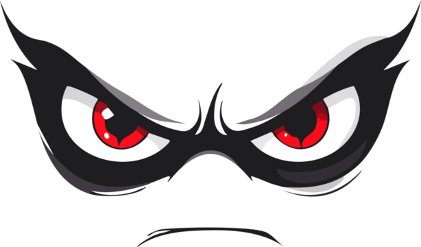 Aggressive Jack O'Lantern with Sharp Teeth and Red Eyes