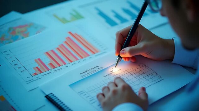 Data scientists plotting temperature graph charts displaying long?term warming trends anomalies seasonality and monthly averages for scientific publications in  Photo Stock  Concept  and empty space o