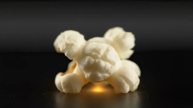 Macro Shot of Corn Kernel Illuminated From Below on Dark Background