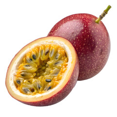 High Resolution Passion Fruit Slice Displayed on Transparent Background for Food Projects