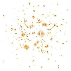 Golden confetti explosion creates a festive atmosphere perfect for celebrations and awards, add a touch of luxury to your designs for a special occasion