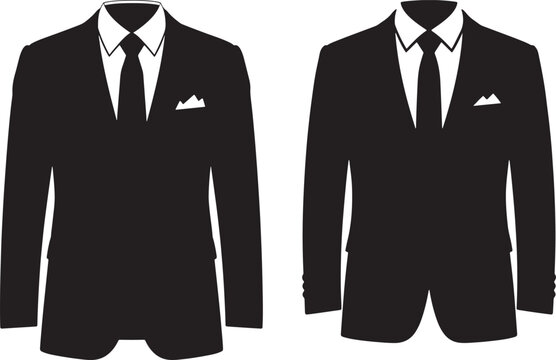 Two black suit jackets silhouette