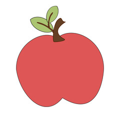 vector illustration of an apple with leaf 