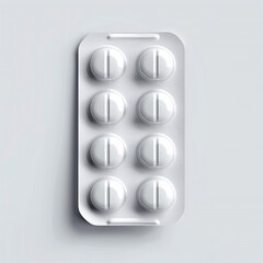 Pharmaceutical elegance: A minimalist composition of blister-packed white pills