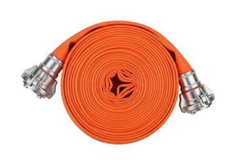 Premium Orange Fire Hose with Metal Couplings