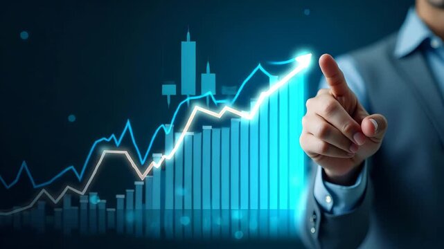Analysts modeling profit turning into loss asset value decline and poor stock performance scenarios to inform client risk briefings in  Photo Stock  Concept  and empty space on the left side