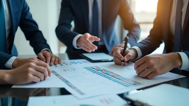 Corporate procurement teams reviewing US import duties schedules for key raw materials aligning sourcing strategies with duty optimization and compliance in  Photo Stock  Concept  and empty space on t