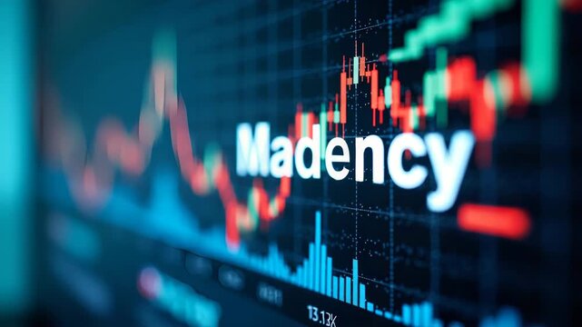 News editors crafting impactful economic headline imagery overlaying market charts currency trends and policy announcement text to enhance financial news visibility in  Photo Stock  Concept  and empty