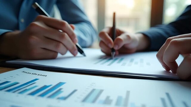 Venture capital analysts drafting �risk management� and �losing investment� portfolio memos highlighting pivot options burn?rate analysis and runway extensions in  Photo Stock  Concept  and empty spac