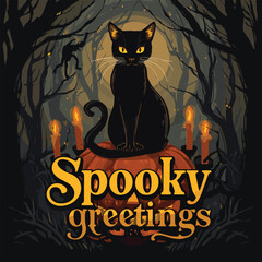 Halloween Spooky Sublimation T-Shirt and poster Design. 