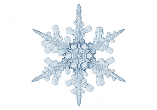Intricate Ice Crystal Structure isolated on a transparent background
