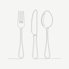 Cutlery set illustration on white background for design