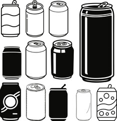 Soda can icon set vector illustration isolated design