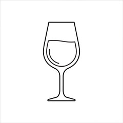 Wine glass silhouette icon minimalist design