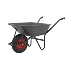Black Single-Wheel Wheelbarrow for Garden Work