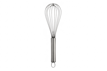 Whisk kitchen utensil for baking and cooking on transparent background