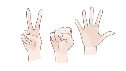 じゃんけんする綺麗な手のイラスト