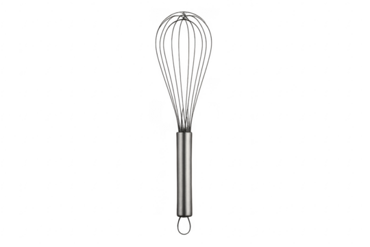 Whisk kitchen utensil for baking and cooking on transparent background