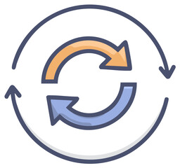 Circular Arrows Symbolizing Rotation, Process, and Refreshing Concept