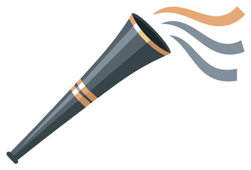 Sound blast from a vuvuzela horn with wavy lines indicating noise