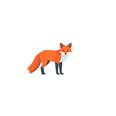 Obraz premium Pixelated Fox Illustration With Orange Fur and Dark Legs Isolated Against a White Background Cute Simple and Minimalist